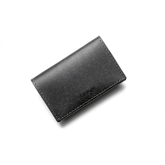Pachet portofel dama + port card din piele naturala reciclata, negru [5]