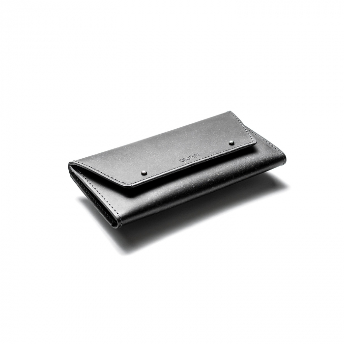 Pachet portofel dama + port card din piele naturala reciclata, negru [6]