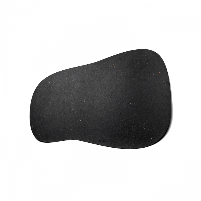 Pachet suport farfurii + suport pahare, oval,din piele naturala reciclata, 2buc/set, negru [2]