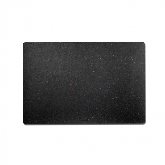 Pachet suport farfurii + suport pahare, din piele naturala reciclata, dreptunghiular, 6buc/set, negru [2]