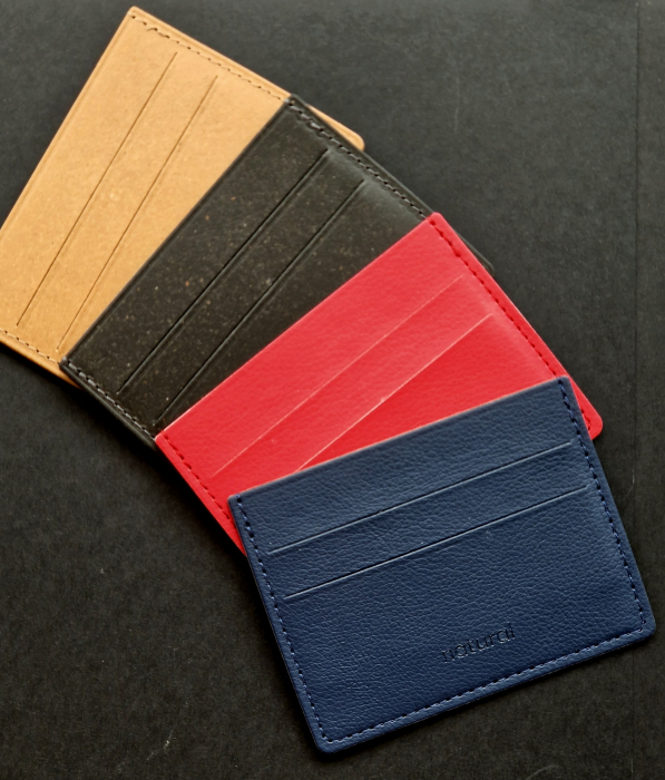 Port card multipocket minimalist, slim,rosu din PU biogreen GRS [6]