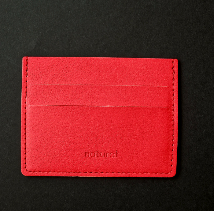Port card multipocket minimalist, slim,rosu din PU biogreen GRS [3]