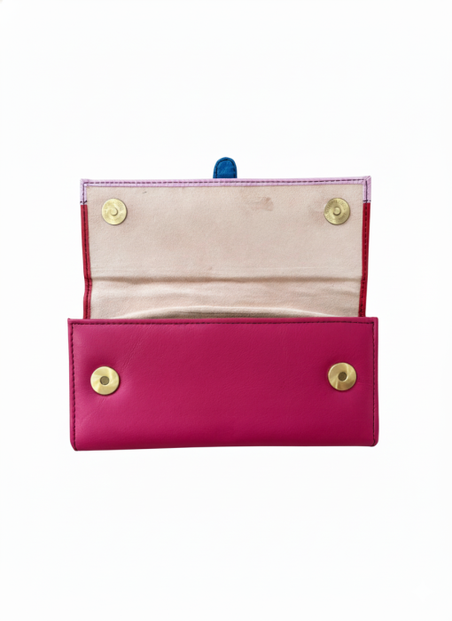 Portofel Soruka fucsia & roz din piele reciclată – unicat handmade | Origin & Natural [2]
