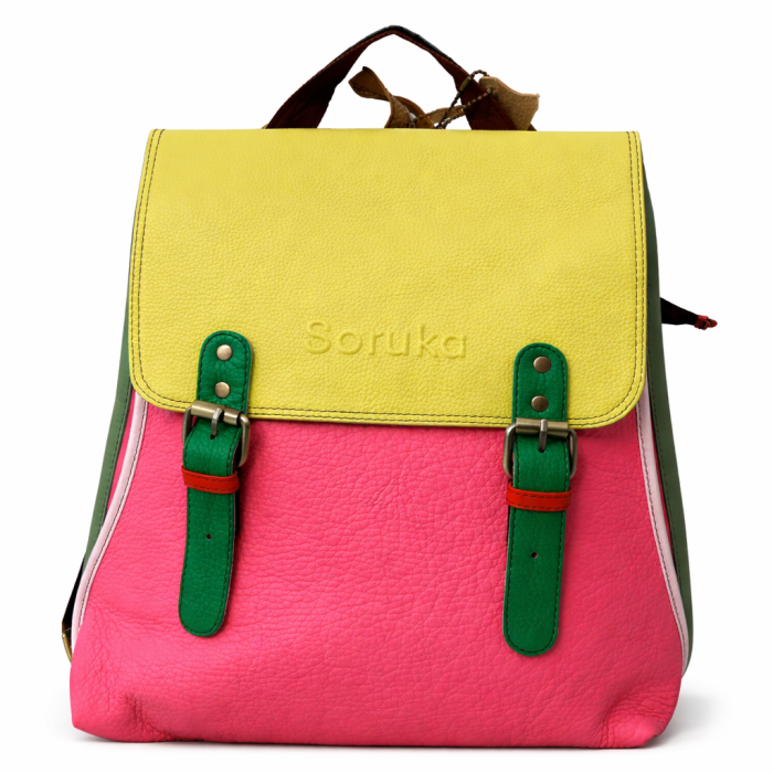 Rucsac damă Soruka roz-galben – elegant, colorat & practic | Rucsacuri trendy [1]