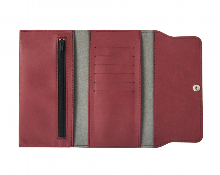Set elegant magenta - agenda cu husa , toc pentru pix, portofel asortat din PU Biogreen si pix [10]