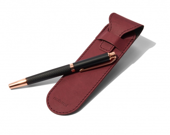Set elegant magenta - agenda cu husa , toc asortat din PU Biogreen si pix [7]