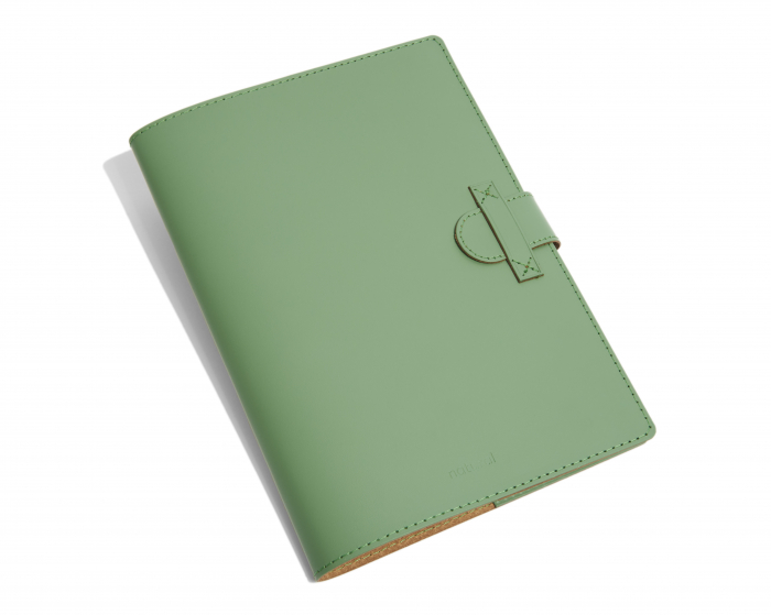 Set cu agenda, pix si portofel, verde, piele naturala reciclata [7]