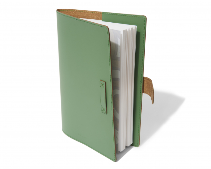 Set cu agenda si pix, verde, piele naturala reciclata [7]