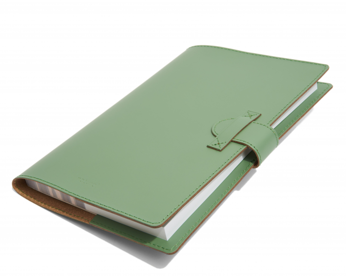 Set cu agenda si pix, verde, piele naturala reciclata [4]