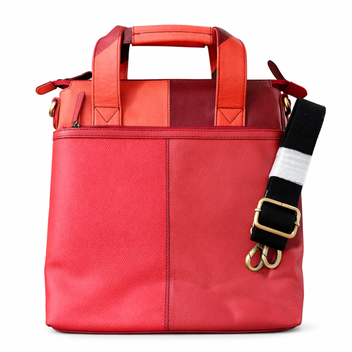 Geantă office Soruka din piele reciclată – roșu & corai [3]