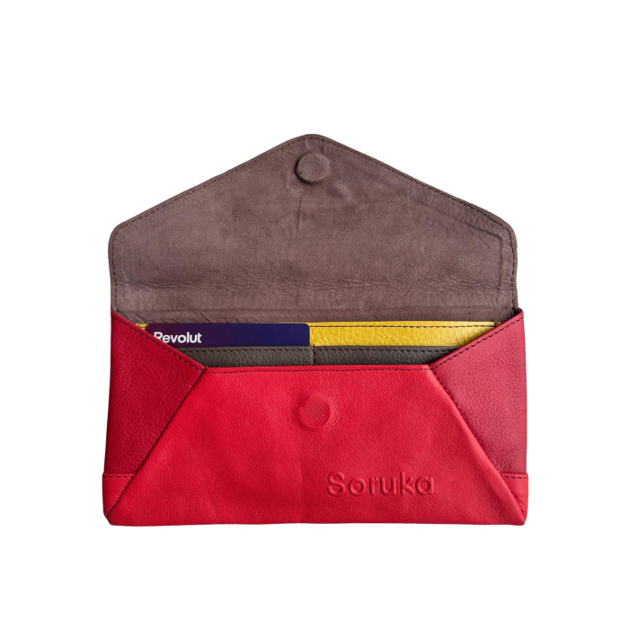 Plic Soruka din piele reciclata rosu | Accesoriu sustenabil [3]