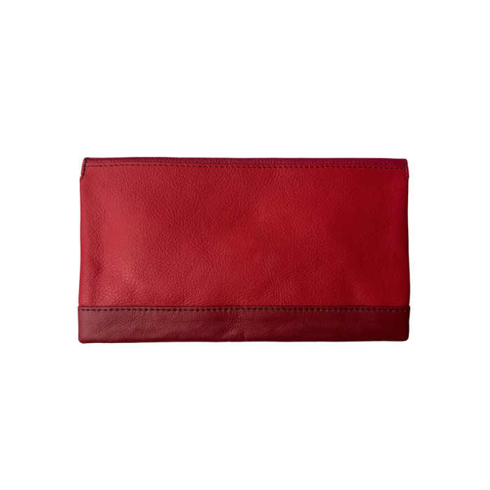 Plic din piele naturală roșu Soruka | Plic handmade din piele reciclată [2]