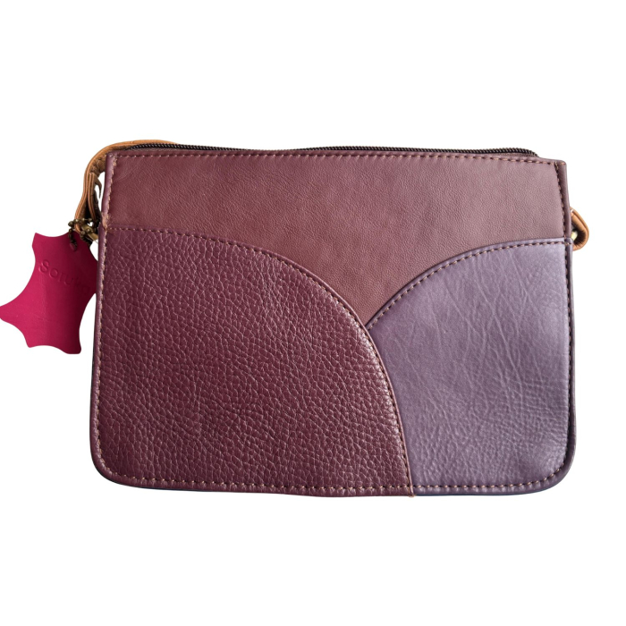 Geantă crossbody Soruka din piele reciclată, albastru & mov | Double face [2]