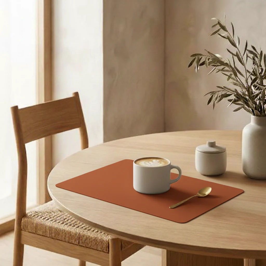 Suport farfurie dreptunghiular din piele reciclată [3]