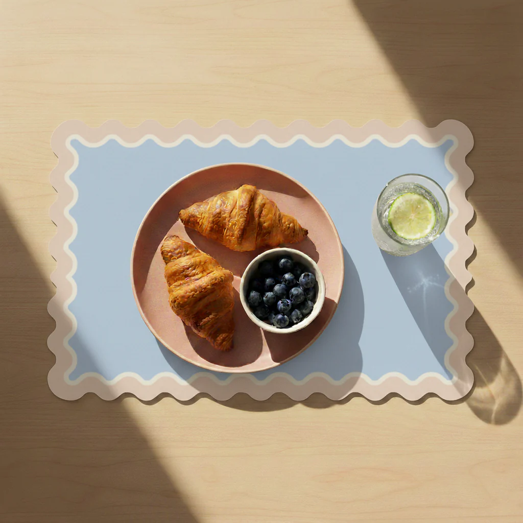 Suport farfurie dreptunghiular Waves din piele recicla [2]