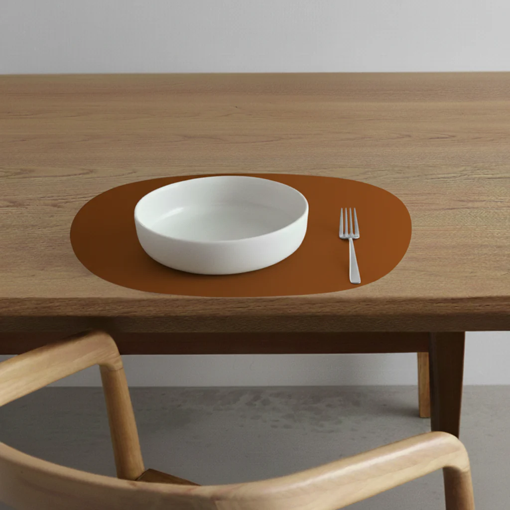 Suport farfurie oval din piele reciclata [2]