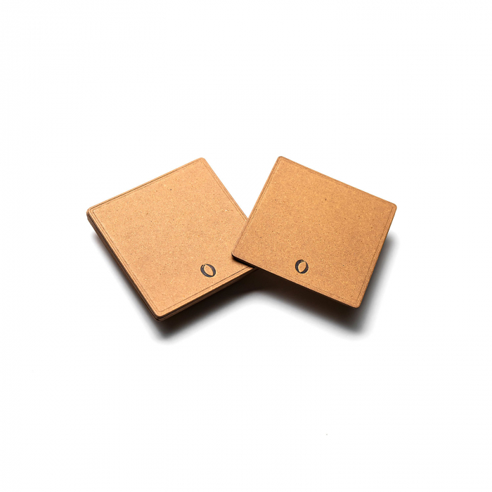 Pachet suport farfurii + suport pahare, din piele naturala reciclata, dreptunghiular, 2buc/set, maro nature [3]