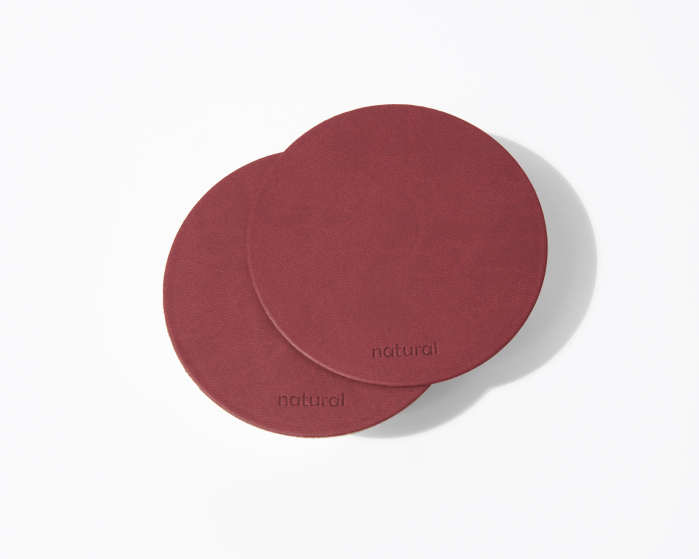 Suport pahare din PU biogreen rotund, 2 buc/set, magenta [2]