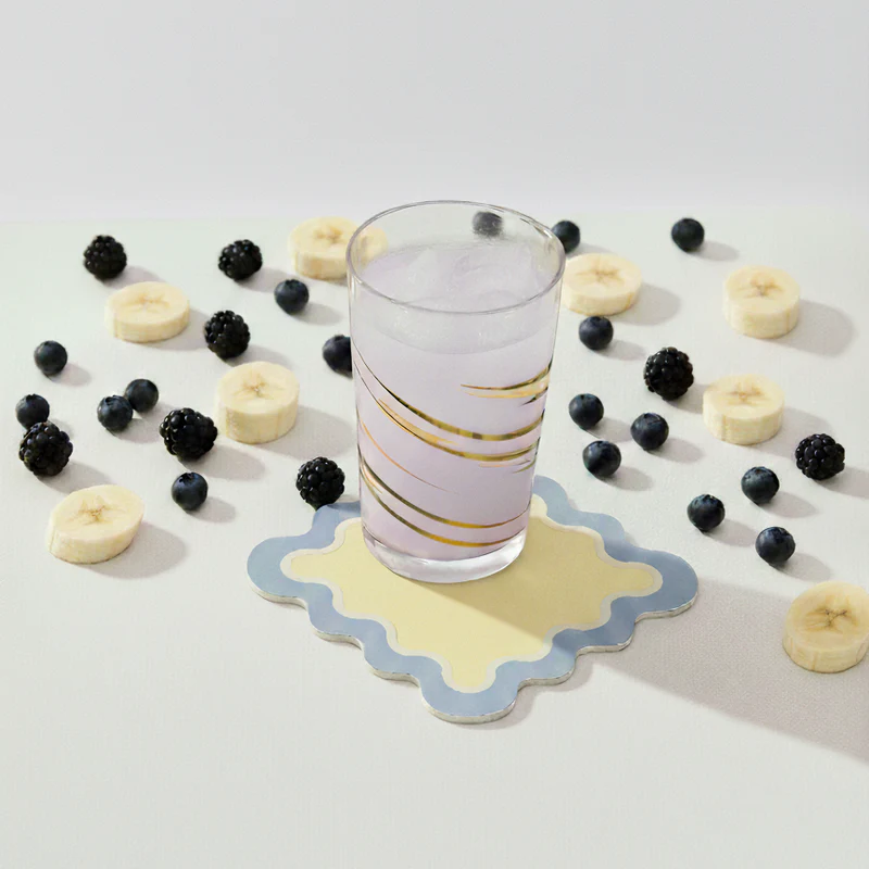 Suport pahare dreptunghiular Waves din piele reciclată [2]