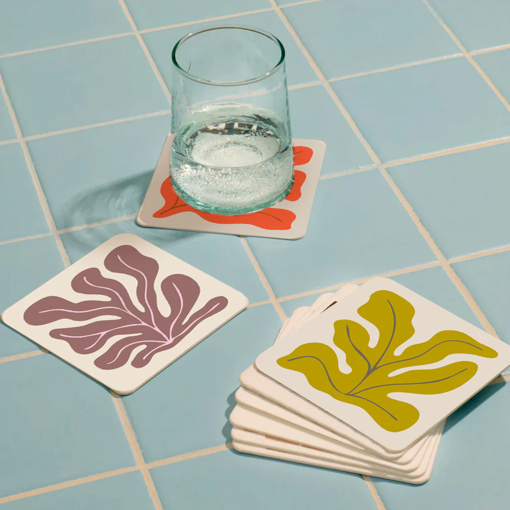 Suport pahar pătrat Seaweed din piele reciclată [6]