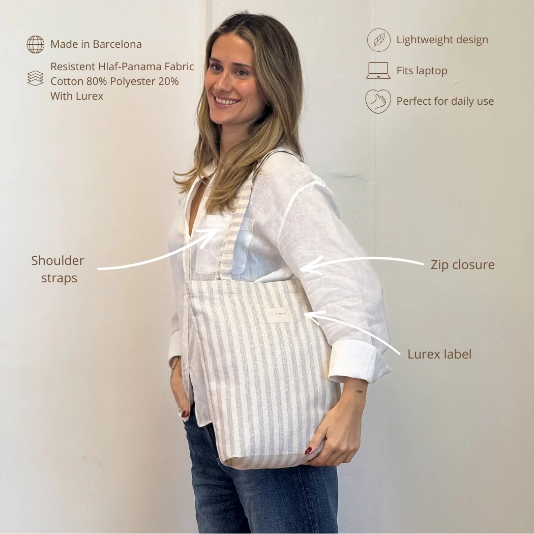 Tote Bag cu dungi mov [2]