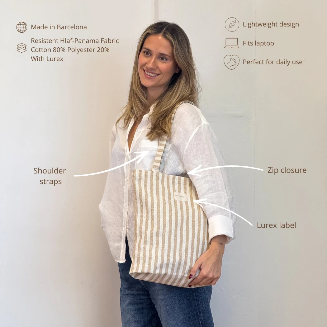 Tote Bag cu dungi aurii [2]