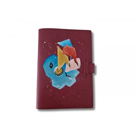 Cadouri Unicat - Agenda cu husa pentru agenda din P.U. biogreen, magenta, pictata manual
