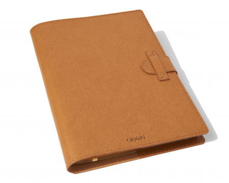Agende Personalizate - Agenda cu husa pentru agenda din piele naturala reciclata, maro