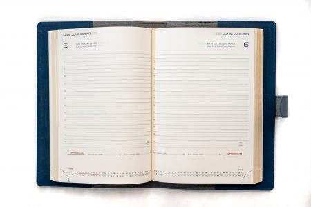 Coperta agenda din piele naturala reciclata, negru [4]