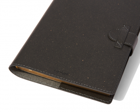 Coperta agenda din piele naturala reciclata, negru [2]