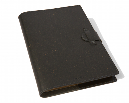 Coperta agenda din piele naturala reciclata, negru [0]