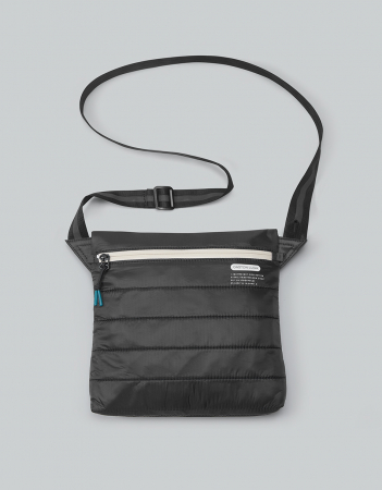 Crossbody - Geanta crossbody vertical, textil, impermeabil, negru