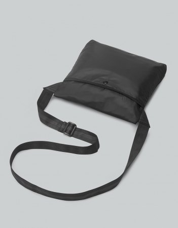 Geanta crossbody vertical, textil, impermeabil, negru [3]