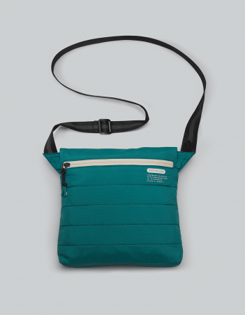 Crossbody - Geanta crossbody vertical, textil, impermeabil, verde