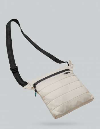 Geanta crossbody vertical, textil, alb [3]