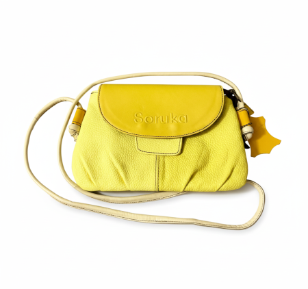 Crossbody - Geantă Soruka galben muștar & lime din piele reciclată – unicat, handmade | Origin & Natural