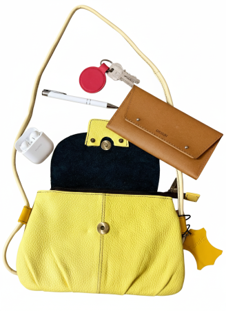 Geantă Soruka galben muștar & lime din piele reciclată – unicat, handmade | Origin & Natural [3]
