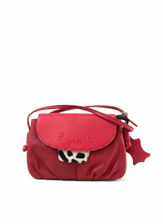 Soruka - Geantă Soruka roșie cu detaliu animal print din piele reciclată – unicat handmade | Origin & Natural