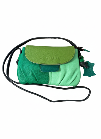 Crossbody - Geantă Soruka verde crud & verde smarald din piele reciclată – unicat handmade | Origin & Natural