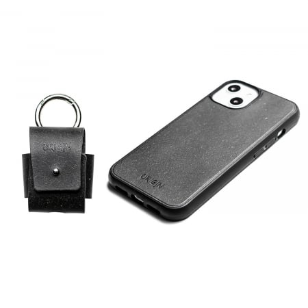 Huse AirPods din Piele - Pachet Husa Airpods 1/2 + Husa iPhone 13 negru