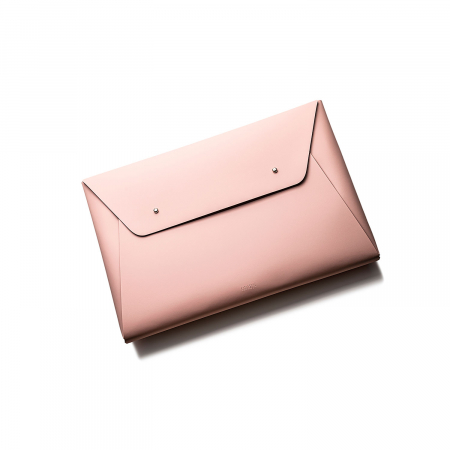 Husa plic MacBook 13'' din piele naturala reciclata, roz pudra [2]
