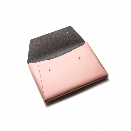 Husa plic MacBook 13'' din piele naturala reciclata, roz pudra [3]