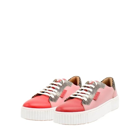 Incaltaminte - Sneakers damă IRIS din piele reciclată | Red Pink | Print animal