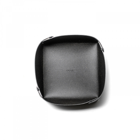 Set 3 compartimente depozitare din piele naturala reciclata, negru, (S, M, L) [3]