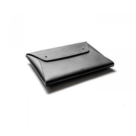Husa plic Macbook 16'' din piele naturala reciclata, negru [2]