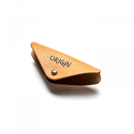Promotii ! - Organizator cabluri din piele naturala reciclata, orizontal, maro nature