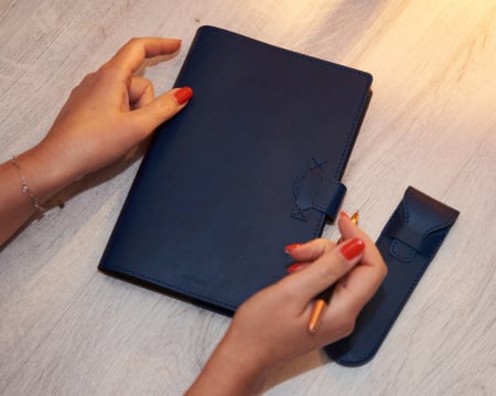 Cadouri Business - Pachet agenda cu toc pix albastru