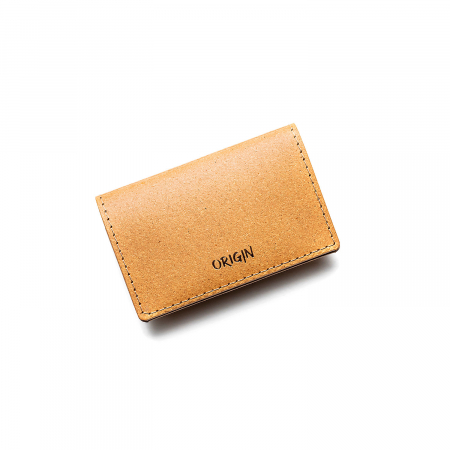 Pachet geanta  + port card din piele naturala reciclata, maro nature [2]