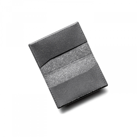 Pachet geanta  + port card din piele naturala reciclata, negru [8]
