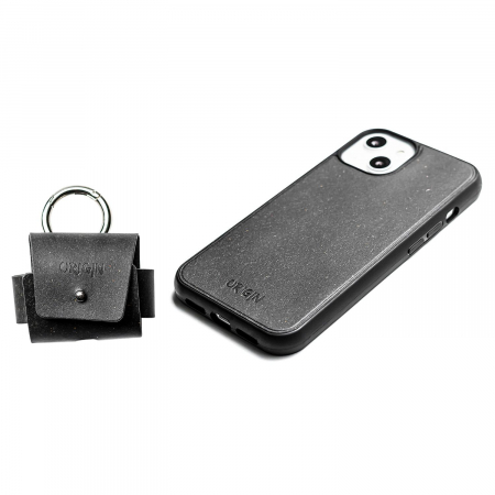 Huse AirPods din Piele - Pachet Husa Airpods pro + Husa iPhone 13 negru